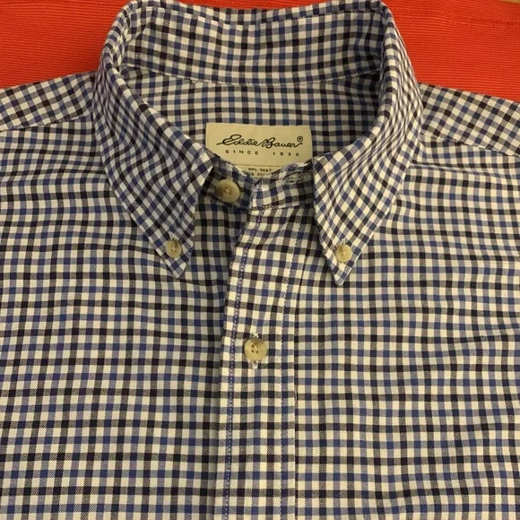 EDDIE BAUER SS All Cotton Checked Shirt - Picture 1 of 6